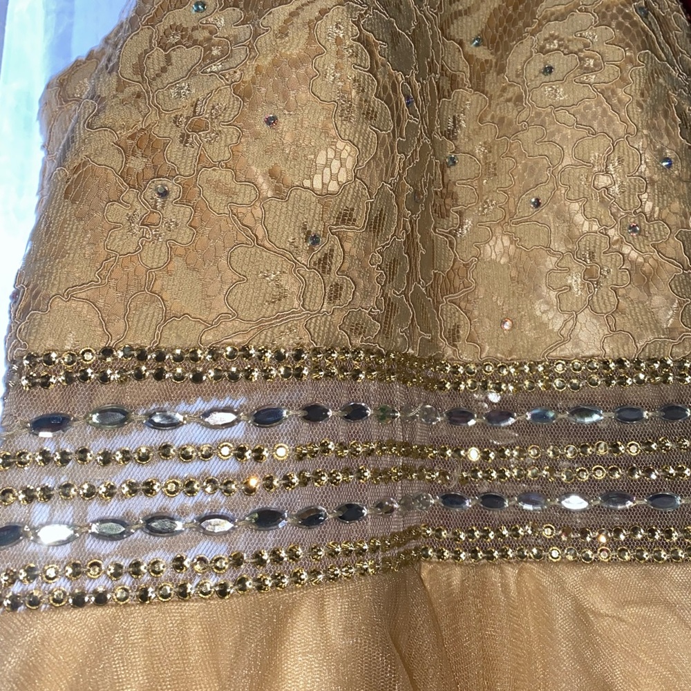 Champagne with silver design dress - Picture 1 of 5